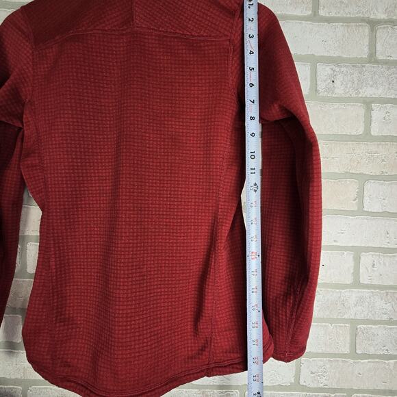 Patagonia R1 Polartec Full Zip Waffle Sweater Red Womens Size Medium. Flaws! - Picture 7 of 10